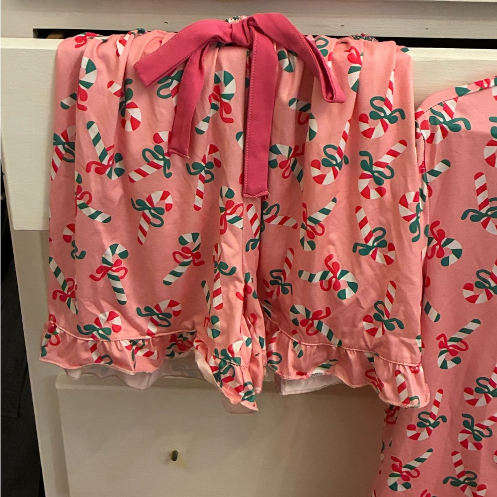 Pink Candy Cane Pajama Set - Picture 3 of 8
